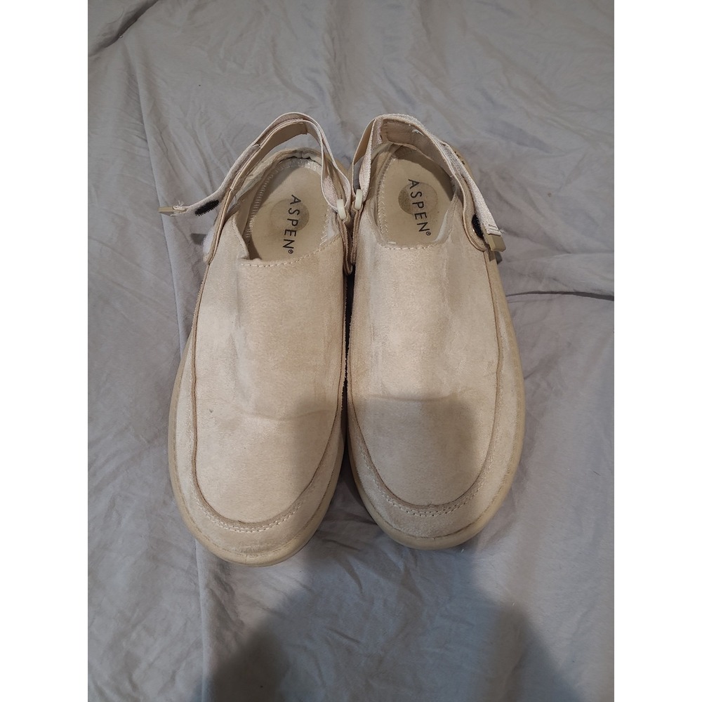 Aspen Clog Slipper sandal Women SZ 9 Neutral Sand Comfort easy adjust strap Boho